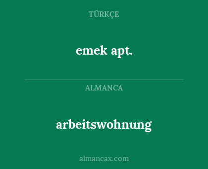 arbeitswohnung - emek apt.