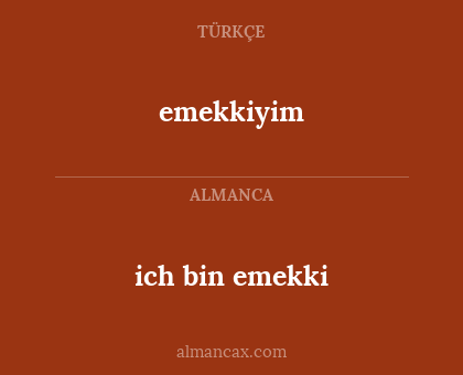 ich bin emekki - emekkiyim