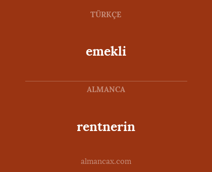 rentnerin - emekli