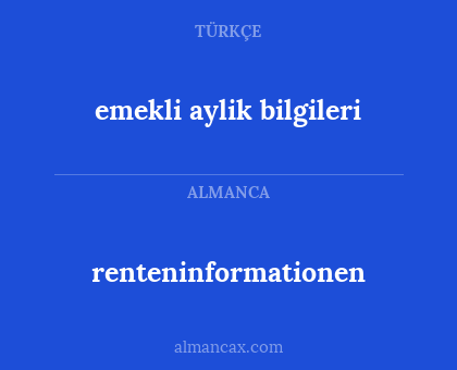 renteninformationen - emekli aylik bilgileri