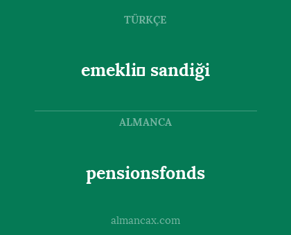 pensionsfonds - emekli̇ sandiği