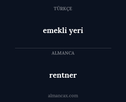 rentner - emekli yeri