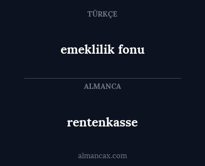 emeklilik fonu - rentenkasse