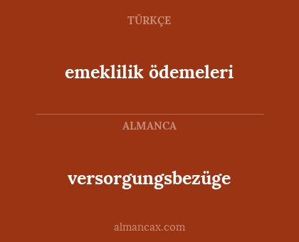 versorgungsbezüge - emeklilik ödemeleri