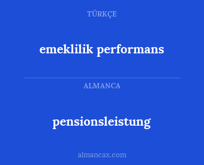 pensionsleistung - emeklilik performans