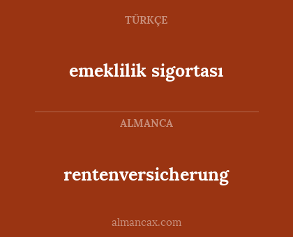 rentenversicherung - emeklilik sigortası