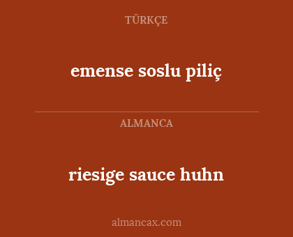 emense soslu piliç - riesige sauce huhn