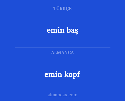 emin baş - emin kopf