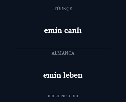 emin leben - emin canlı