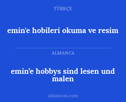 emin'e hobileri okuma ve resim - emin’e hobbys sind lesen und malen