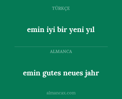 emin gutes neues jahr - emin iyi bir yeni yıl