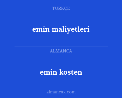 emin kosten - emin maliyetleri