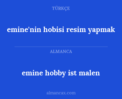 emine'nin hobisi resim yapmak - emine hobby ist malen