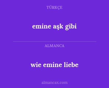 wie emine liebe - emine aşk gibi
