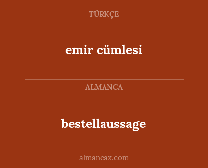 emir cümlesi - bestellaussage
