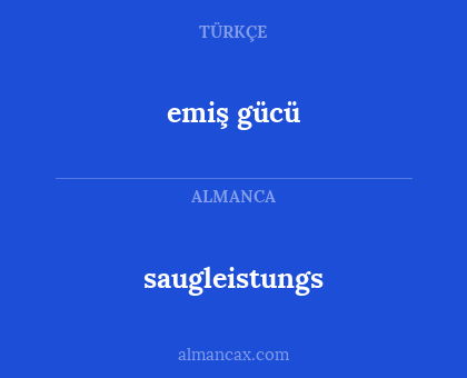 emiş gücü - saugleistungs