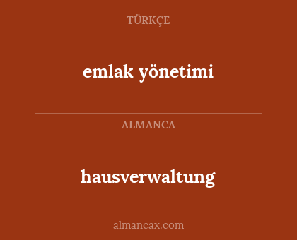 emlak yönetimi - hausverwaltung