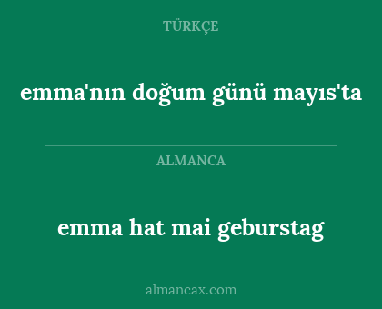 emma hat mai geburstag - emma'nın doğum günü mayıs'ta