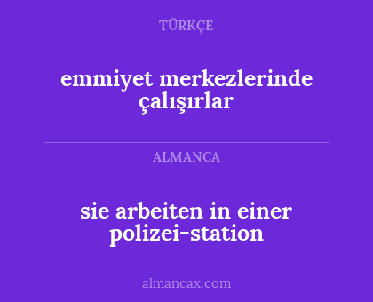 sie arbeiten in einer polizei-station - emmiyet merkezlerinde çalışırlar