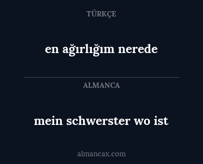 mein schwerster wo ist - en ağırlığım nerede