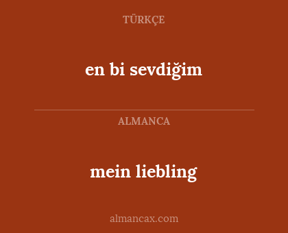 mein liebling - en bi sevdiğim