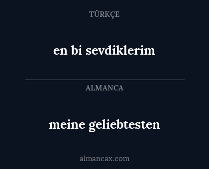 en bi sevdiklerim - meine geliebtesten