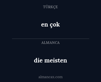 die meisten - en çok