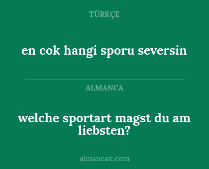 welche sportart magst du am liebsten? - en cok hangi sporu seversin