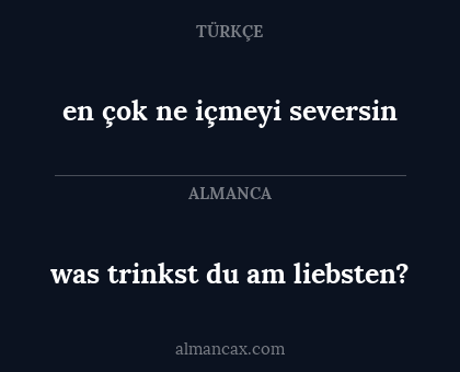 was trinkst du am liebsten? - en çok ne içmeyi seversin