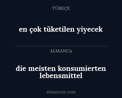 die meisten konsumierten lebensmittel - en çok tüketilen yiyecek