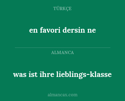 en favori dersin ne - was ist ihre lieblings-klasse