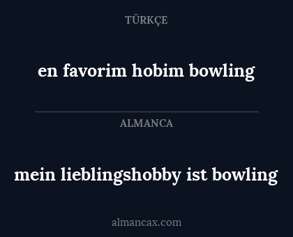 mein lieblingshobby ist bowling - en favorim hobim bowling