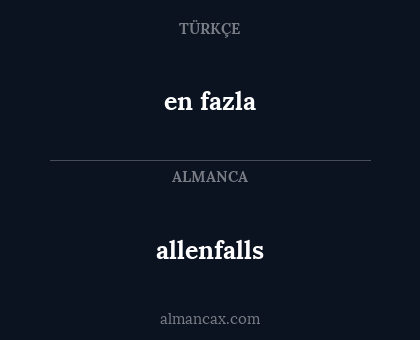 allenfalls - en fazla