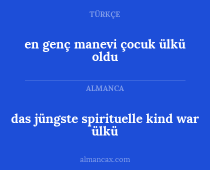 en genç manevi çocuk ülkü oldu - das jüngste spirituelle kind war ülkü