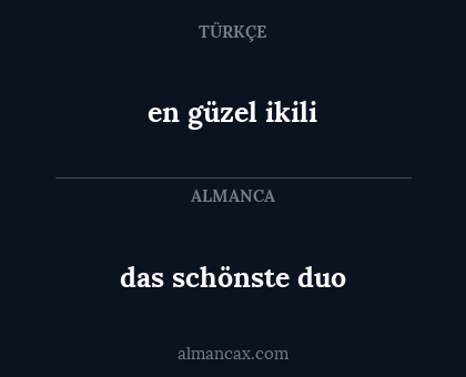 das schönste duo - en güzel ikili