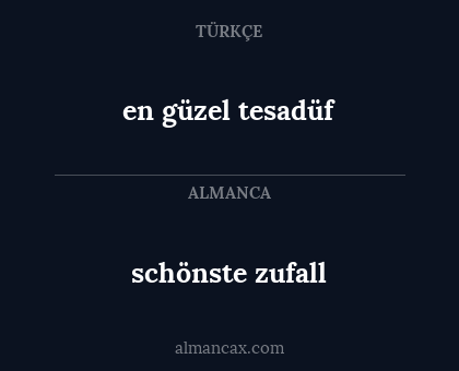 schönste zufall - en güzel tesadüf