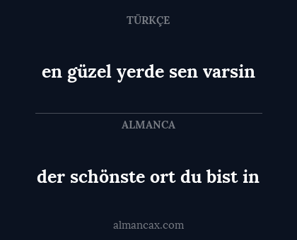 der schönste ort du bist in - en güzel yerde sen varsin