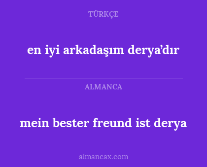 en iyi arkadaşım derya’dır - mein bester freund ist derya