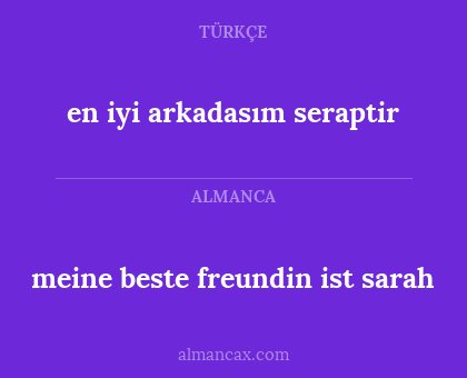en iyi arkadasım seraptir - meine beste freundin ist sarah