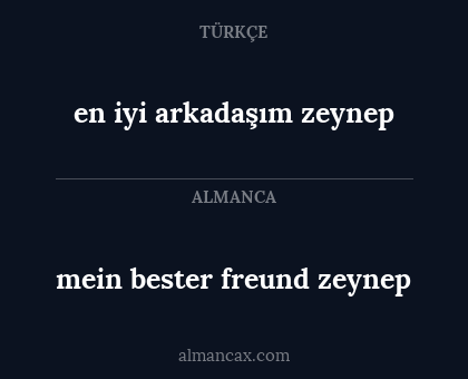 en iyi arkadaşım zeynep - mein bester freund zeynep