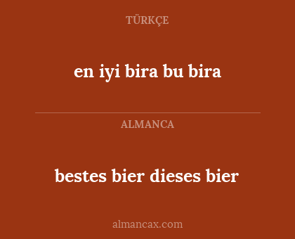 bestes bier dieses bier - en iyi bira bu bira