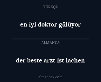 en iyi doktor gülüyor - der beste arzt ist lachen