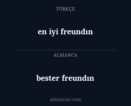 bester freundın - en iyi freundın