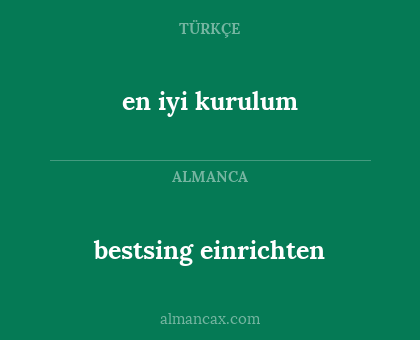 bestsing einrichten - en iyi kurulum