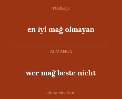 en iyi mağ olmayan - wer mağ beste nicht
