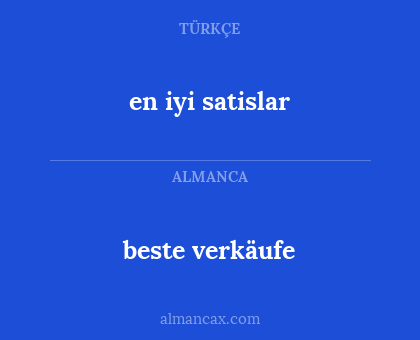 en iyi satislar - beste verkäufe