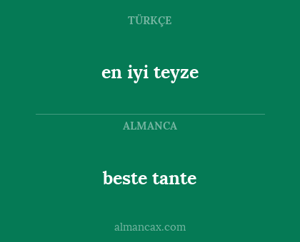 beste tante - en iyi teyze