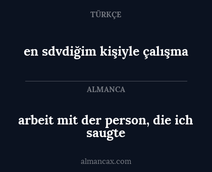 arbeit mit der person, die ich saugte - en sdvdiğim kişiyle çalışma