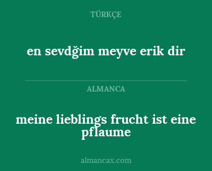 meine lieblings frucht ist eine pflaume - en sevdğim meyve erik dir