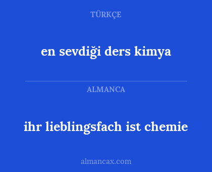 en sevdiği ders kimya - ihr lieblingsfach ist chemie